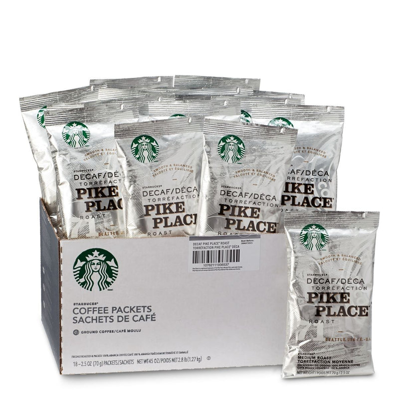 Starbucks Pike Place Decaf Ground Portion Packs 18 X 2.5 OZ