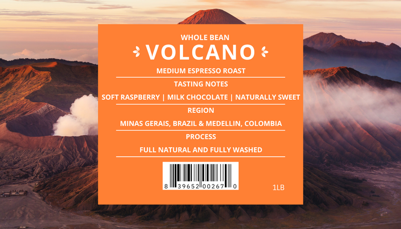 Whole Bean Volcano Label