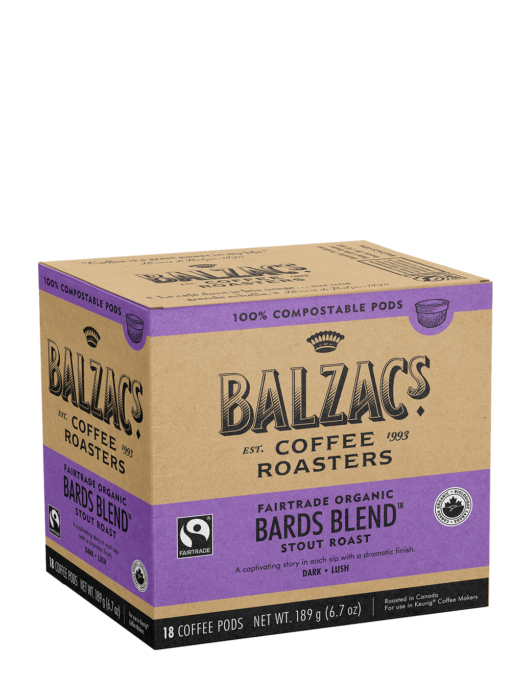 Balzac's Bard's Blend Eco K-Cups 18CT