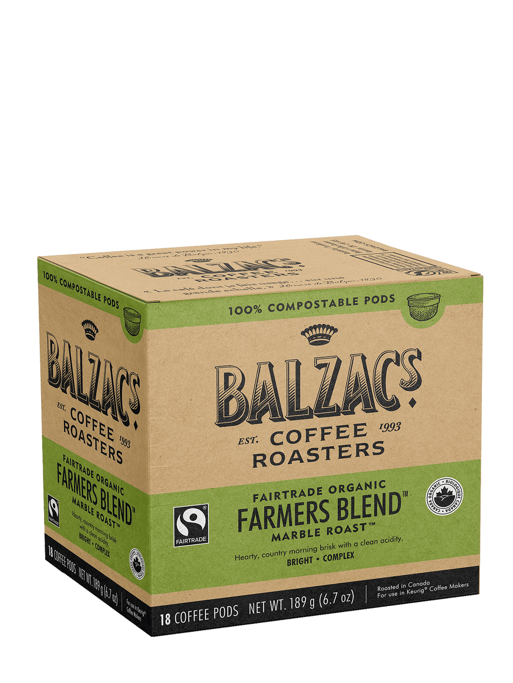 Balzac's Farmer's Blend Eco K-Cups 18CT