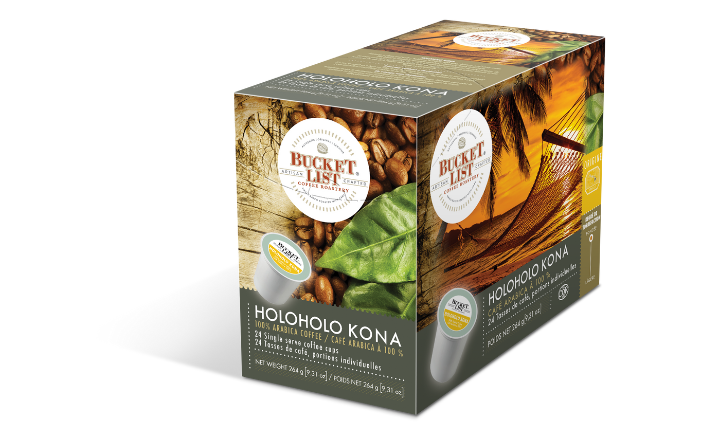 Bucket List Coffee Holoholo Kona K Cups 24 ct – Beans And Grind Inc
